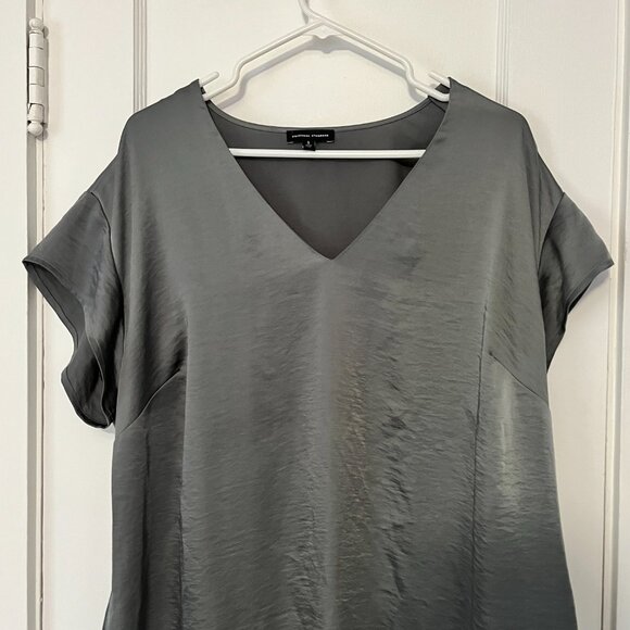Universal standard grey silver V-neck short sleeve tunic dress small, fits 14-16 - Picture 5 of 7
